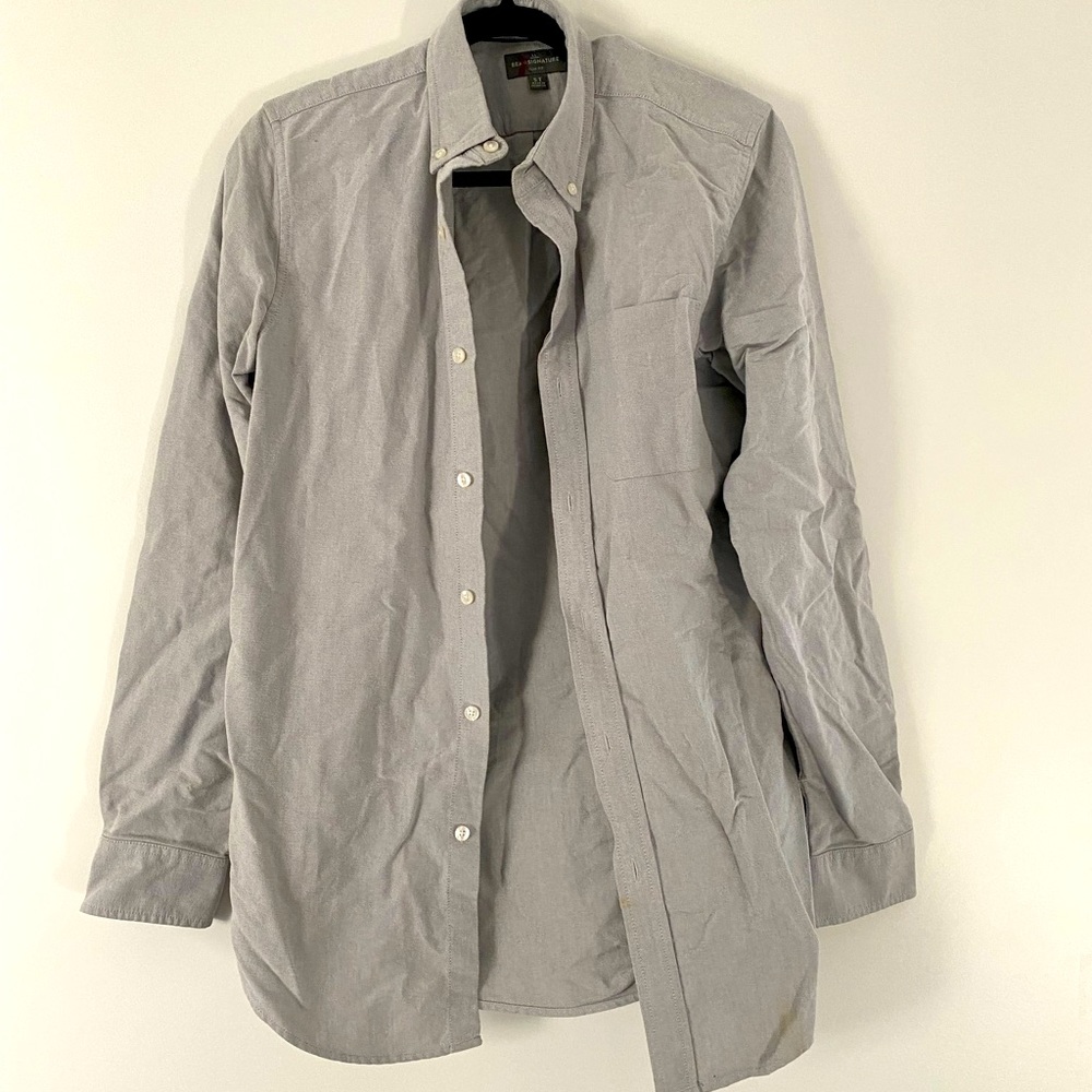 L.L. Bean Signature Collection Men’s Gray Slim Fit Shirt Size Small